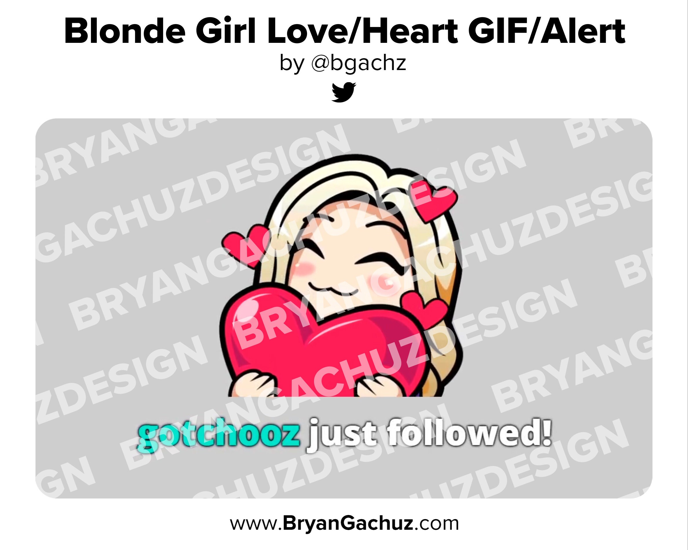 母子交換  無修正　 gif アニメかわいいちびブロンドの女の子LOVE GIF / ストリームのアラート！Stream Labs OBSとTwitch - Etsy 日本