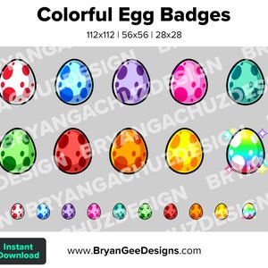 Egg Twitch Badges Bit Badges Channel Points Discord Badges Youtube Badges Subscriber Badges Facebook Badges Tiktok Badges