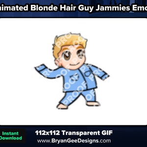 Animierte Blonde Haare Kerl Jammies Tanzen Emote für Twitch, Animiertes Emote, Kerl Emote, Nettes Emote, Tanzen Emote, Spaß Emote
