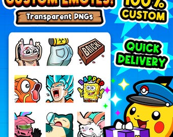 Custom Premium Twitch Emote | Twitch Emoji for Streaming on Twitch Discord Youtube | Cute Chibi Kawaii Anime Style Emotes
