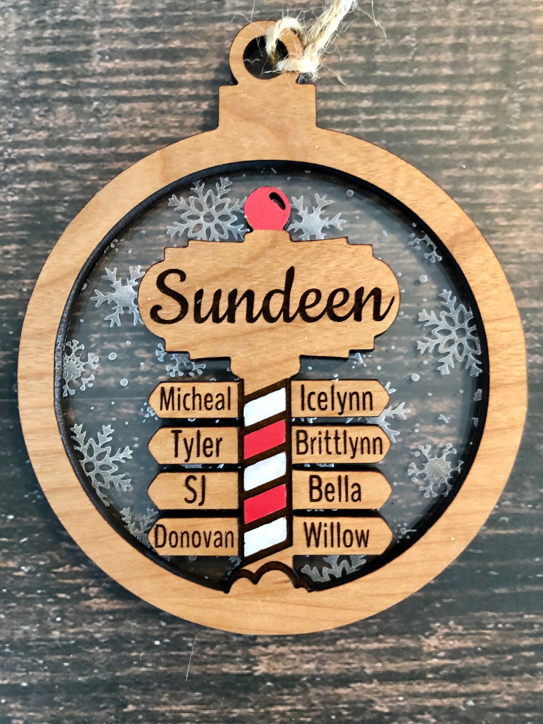 Personalized Family Ornament North Pole - Etsy