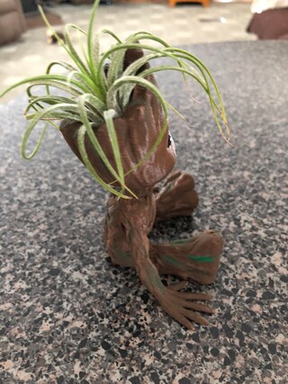 Udream 2 Vasi Baby Groot In PVC - Fioriera Per Piante Grasse E Portapenne, Modelli Meditazione E Attesa, Con Foro Drenaggio, Regalo Creativo