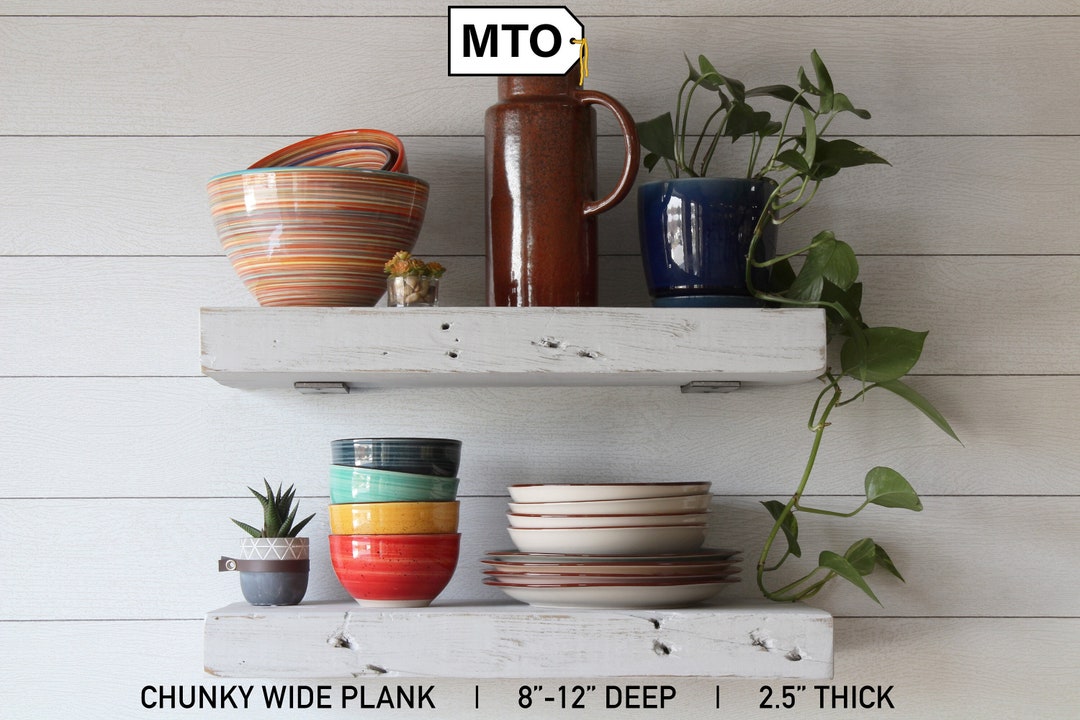 Urban Legacy Deep Floating Shelves Reclaimed Barn Joist Shelf, Rustic