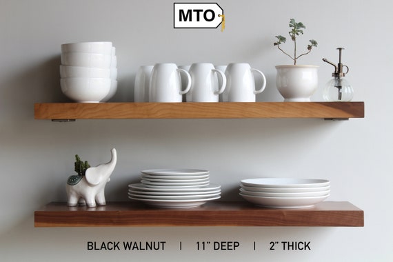 Floating shelves for kitchen clearance dishes