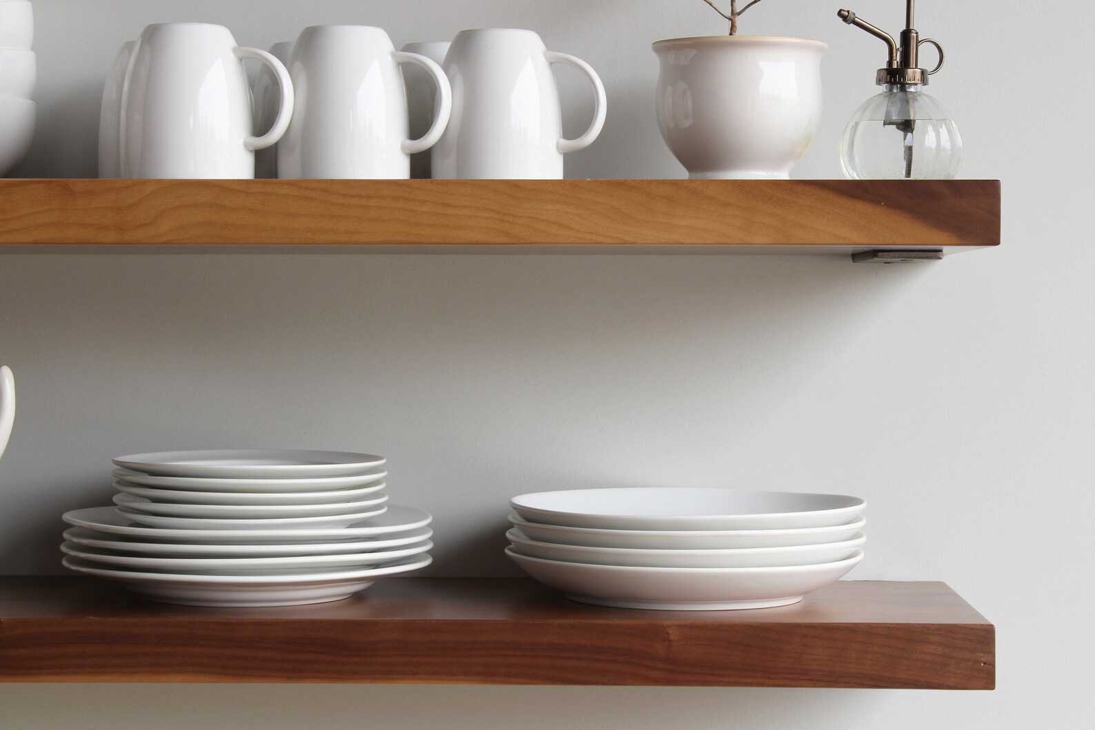 Deep Floating Shelves Kitchen Dishes Modern Sleek Etsy