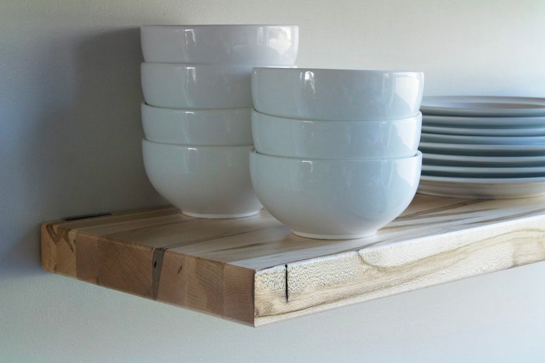 Deep Floating Shelves Set of 2 Modern Sleek Hardwood Etsy