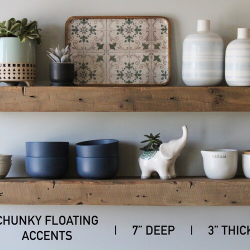 Reclaimed Wood Floating Shelves Set of 2 Industrial Rustic Etsy