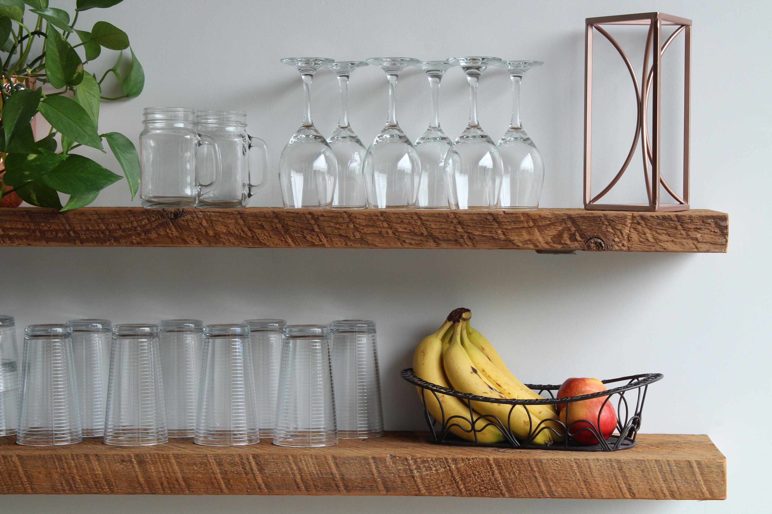 Deep Floating Shelves Kitchen Dishes with Low Profile Etsy