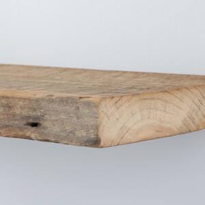 Reclaimed Barn Wood Deep Floating Shelves | 2" Barn Plank | Amish Handcrafted | Set of 2 | Low Profile Brackets image 3