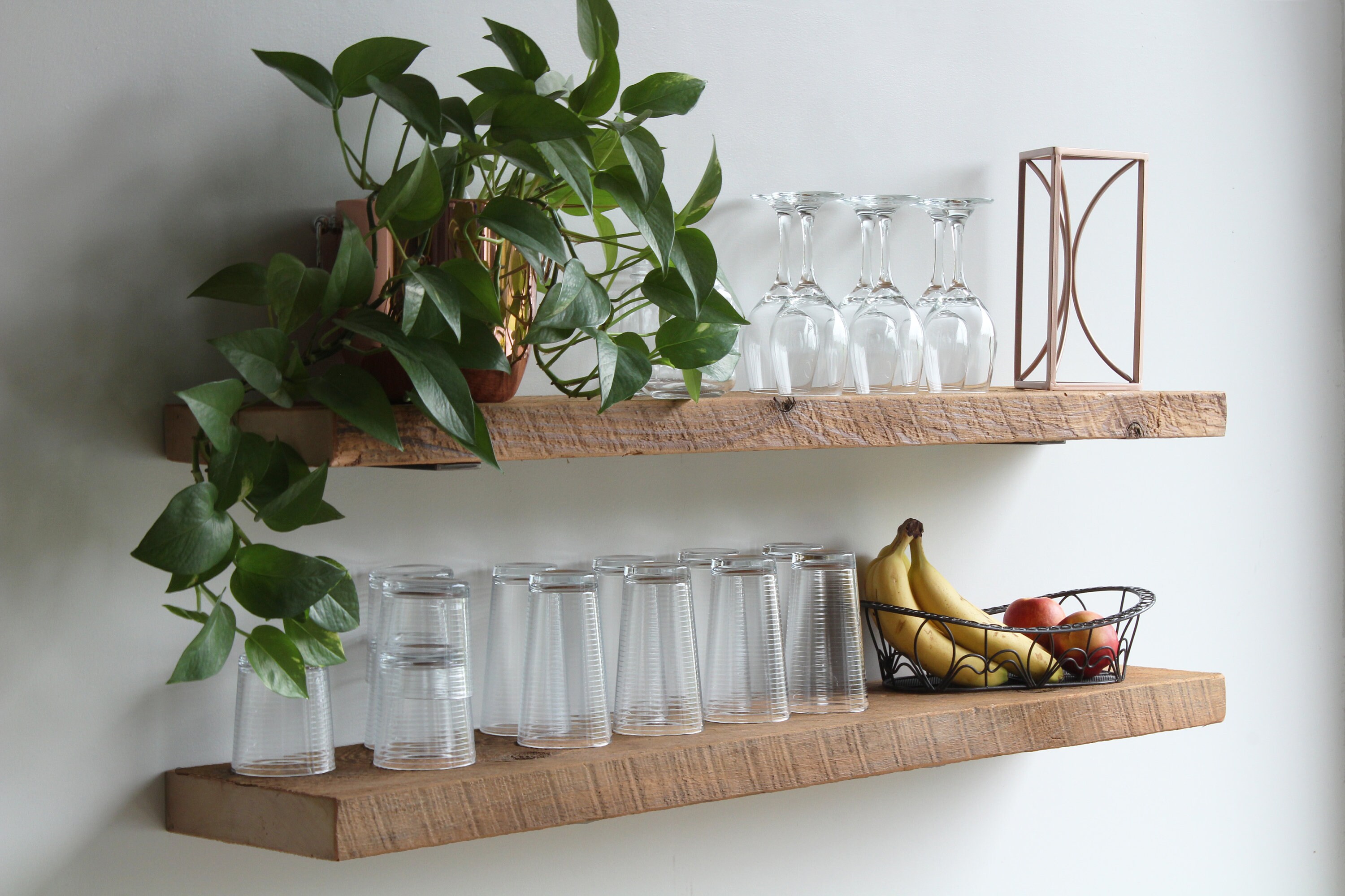 Deep Floating Shelves Kitchen Dishes with Low Profile Etsy
