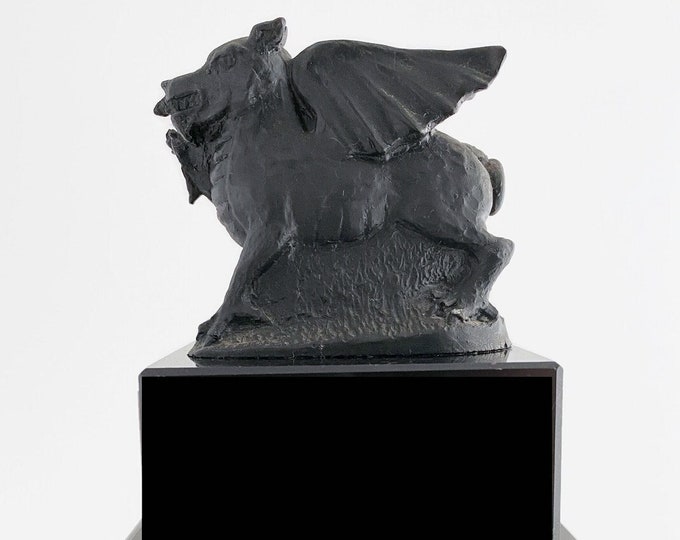 DRAGON KINGMAKER Welsh Coal Dragon Figurine Hand Carved Welsh Etsy