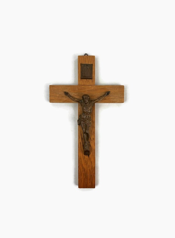 Roman Wood Inspired Bronze Wall Cross Crucifix Jesus Christ 62153 :  : Home & Kitchen