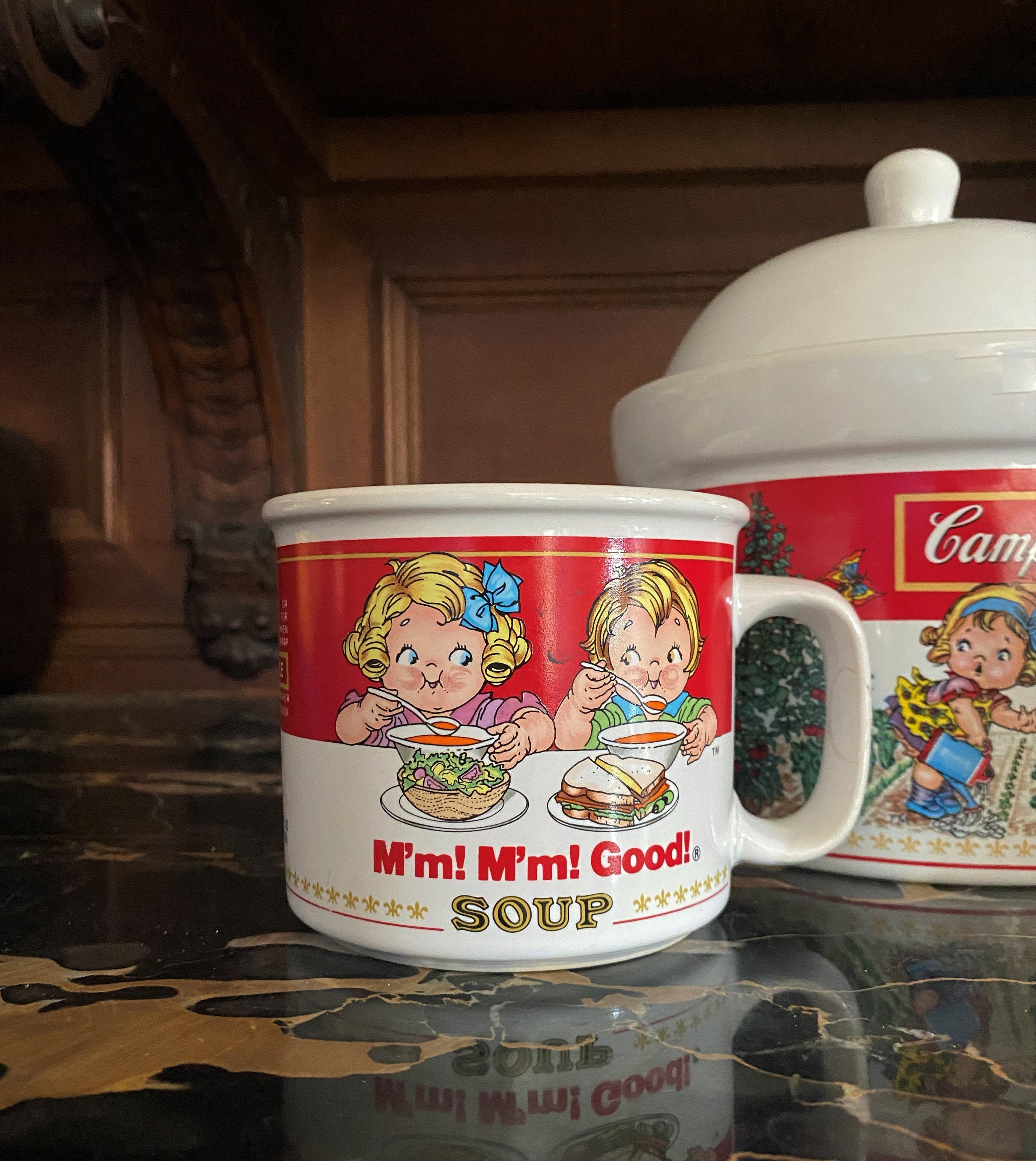 CAMPBELLS Kids Ceramic Soup Set 5pc Campbells Soup Collectible, Vintage