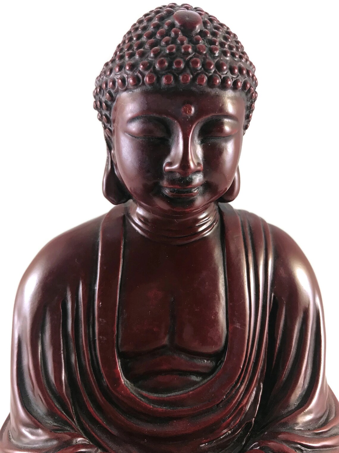 Red Buddha Statue Meditating Buddhist Statues Home Decor Etsy