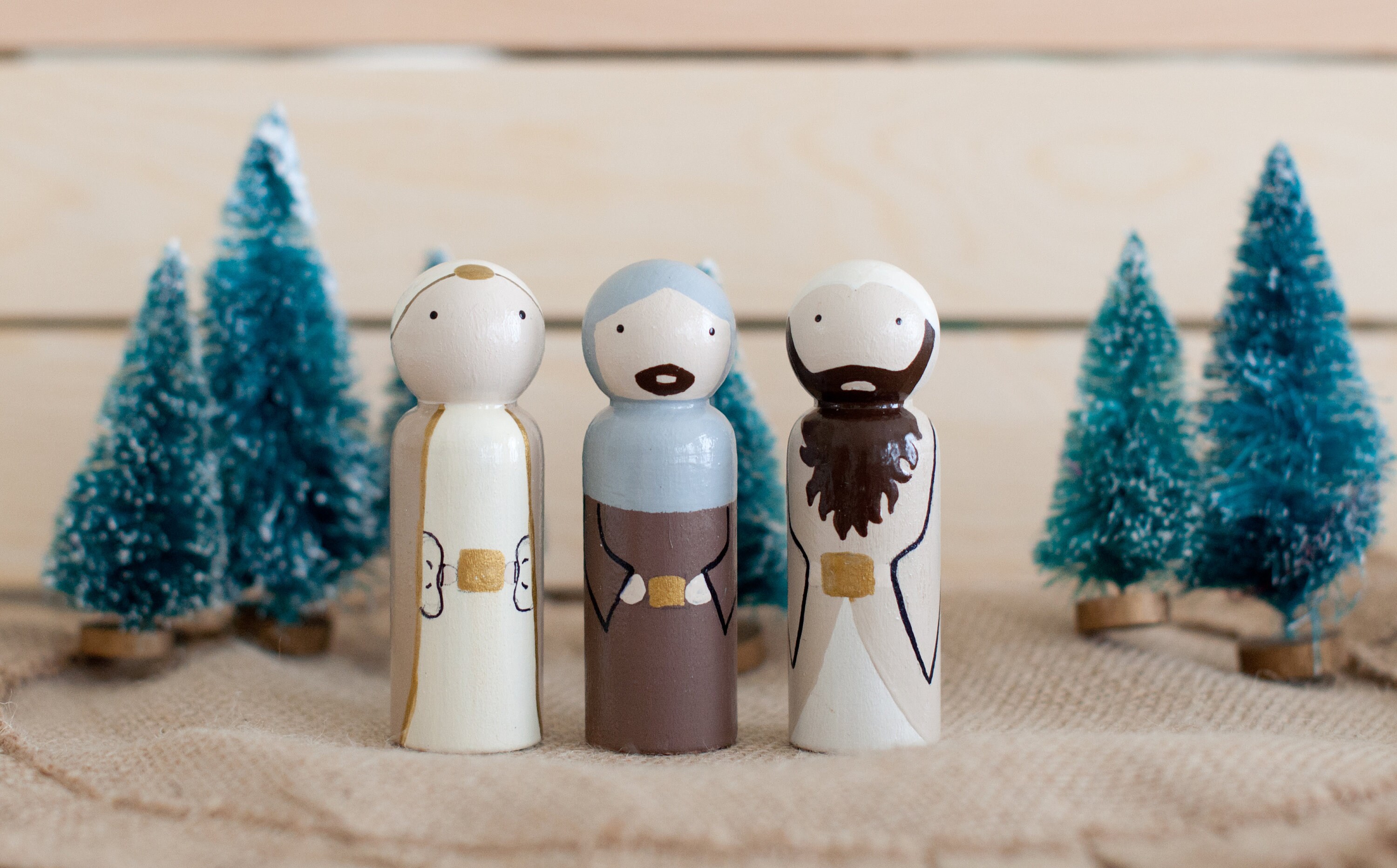 Nativity Peg Doll GIFT SET Collab w/Woodies