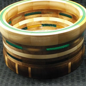 Handcrafted Walnut, Maple and Epoxy Resin Bowl