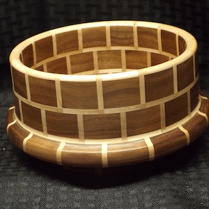 Handcrafted Segmented Walnut and Maple Bowl