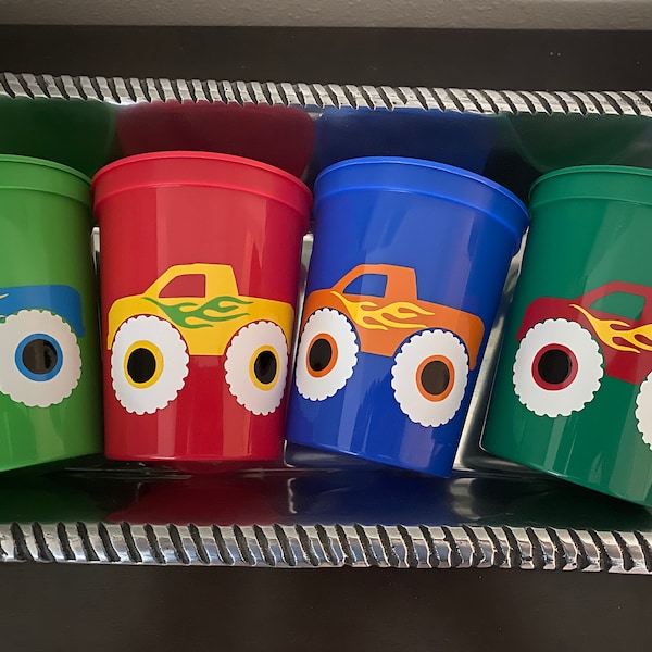 Monster Truck Party Cups Reusable Stadium Cups Favors Birthday Assorted colors Party Supplies Party Decor