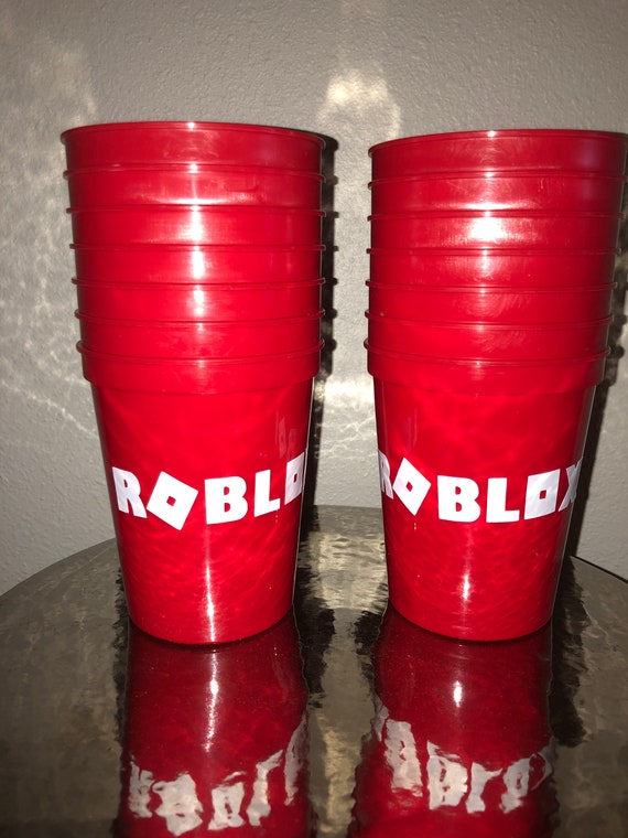 Roblox Party Cups Reusable Stadium Cup Favors Birthday Red Etsy - roblox cup