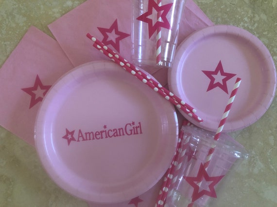 American Girl Birthday Party Pack Plates Cups Napkins Etsy