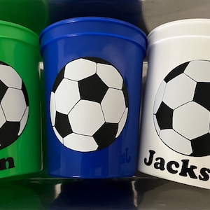 Soccer Ball 16oz Reusable Stadium Cups Birthday  Party Favors Game Day