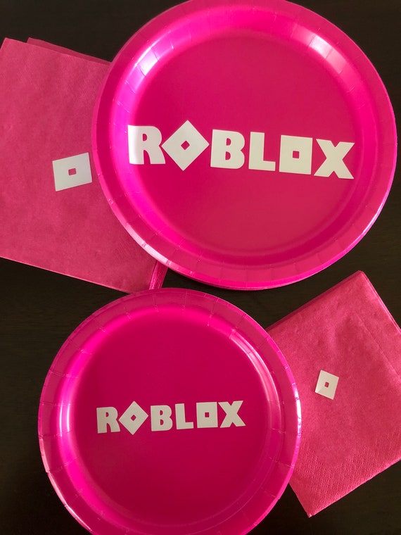 Pink Roblox Ultimate Birthday Party Pack Pink For 16 Plates Etsy - roblox party etsy