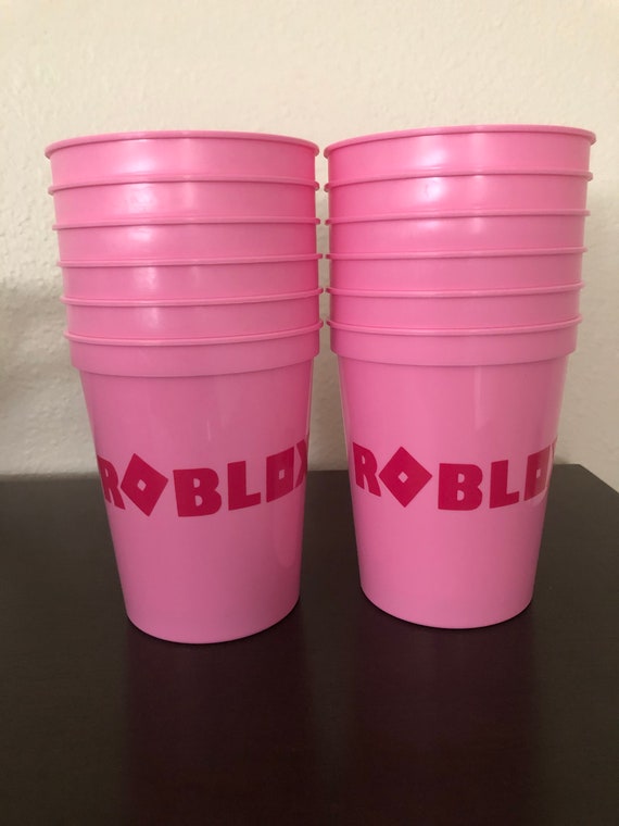 Pink Roblox Party Cups Reusable Stadium Cup Favors Birthday Etsy - roblox party etsy