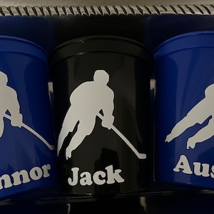 Personalized Hockey 16oz Reusable Stadium Cups Birthday  Party Favors Game Day