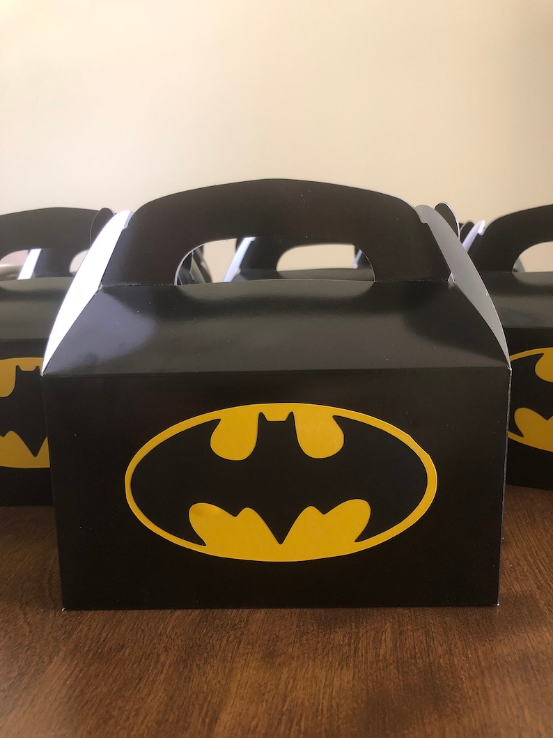 Batman Party Favor Boxes Treat Goodie Bags Loot Box Birthday Etsy