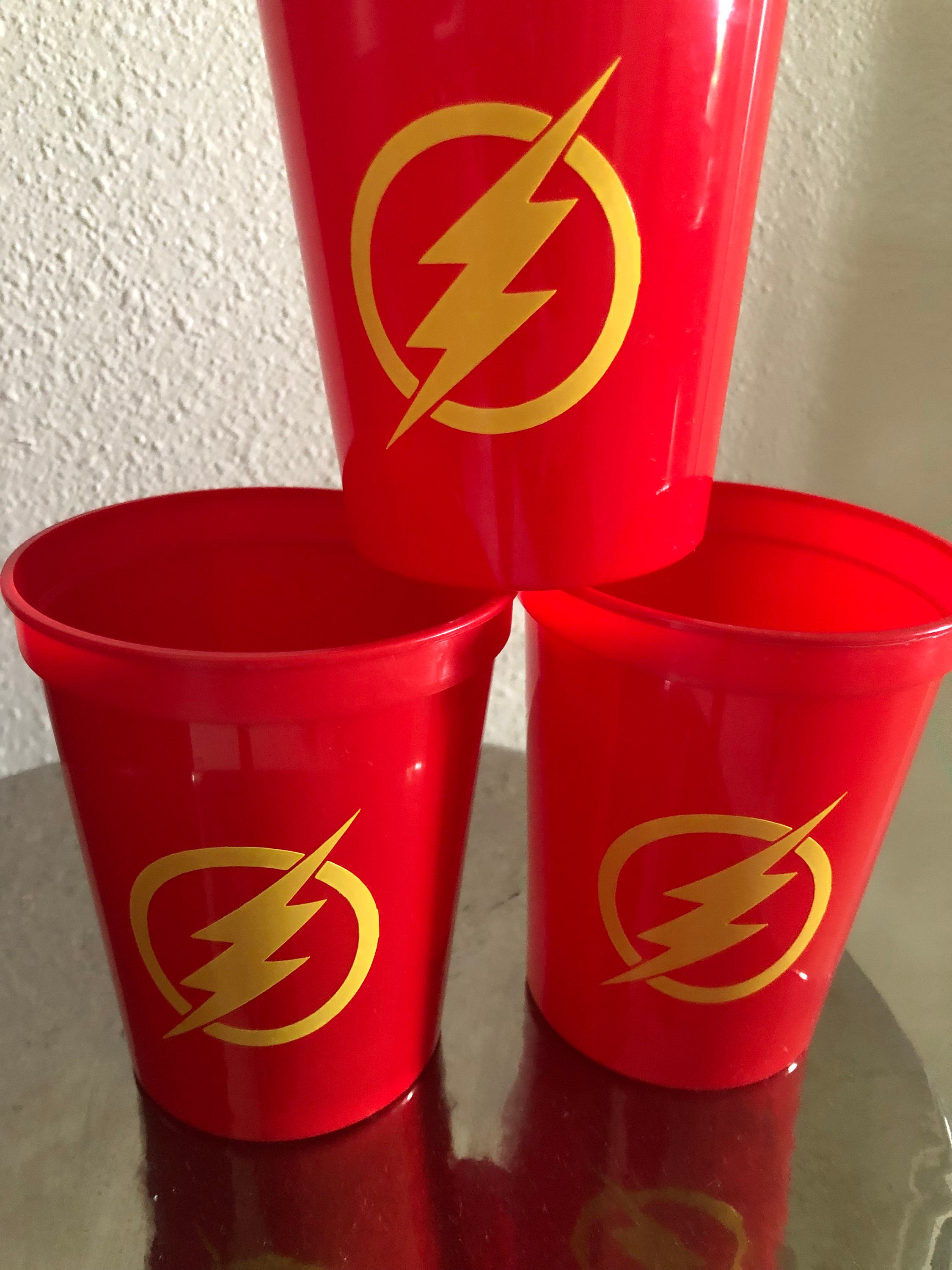 Superhero The Flash Party Cups Reusable 16oz Stadium Cups Etsy