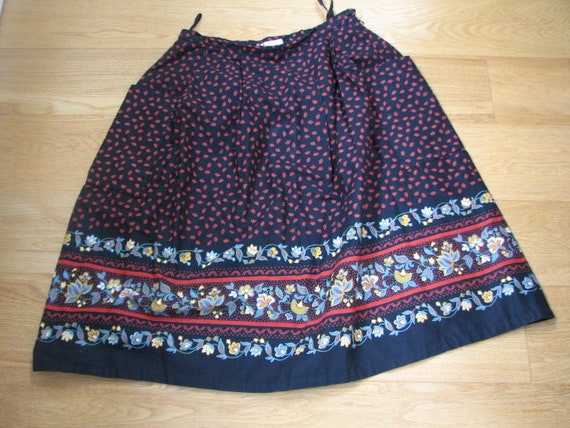 Vintage 1970s Folk Prairie Skirt Big Pockets Wais… - image 4