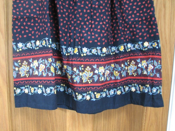 Vintage 1970s Folk Prairie Skirt Big Pockets Wais… - image 3