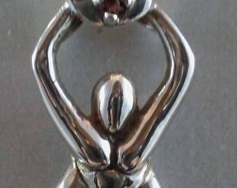 Goddess sterling silver pendant
