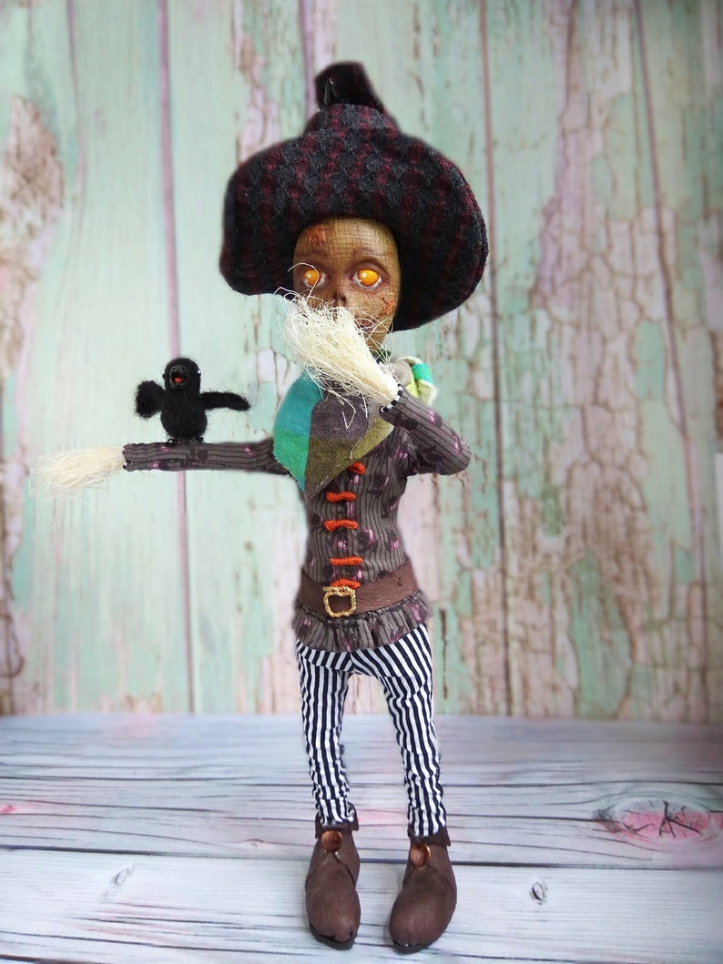 Skeleton doll Polymer clay poseable OOAK art doll Gothic home Etsy