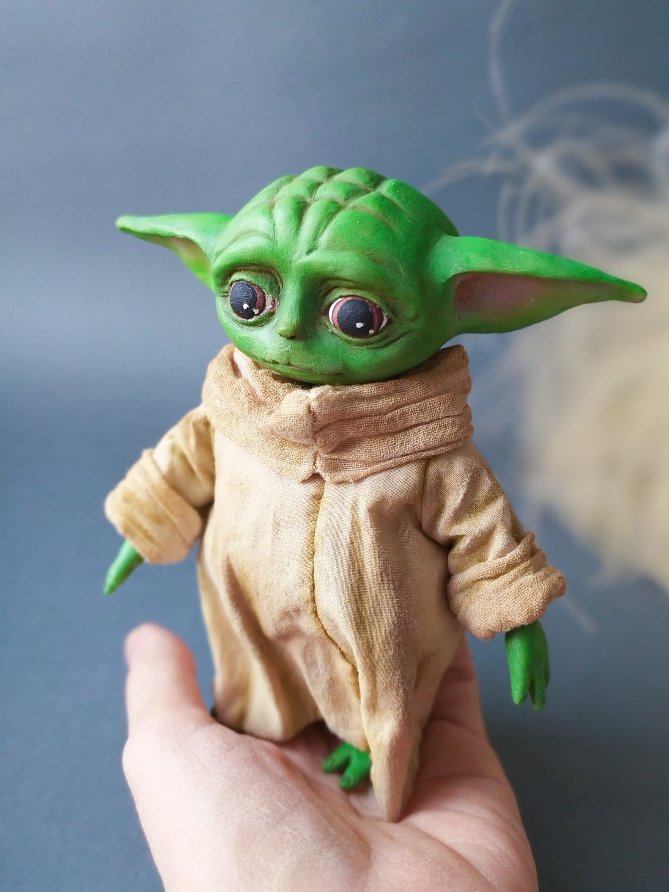 Baby yoda mandalorian doll Star wars handmade decor Baby green Etsy