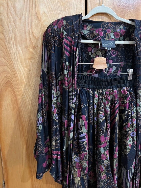1970s Vintage Bonnie Boynton Abstract Harem Pant Suit… Gem