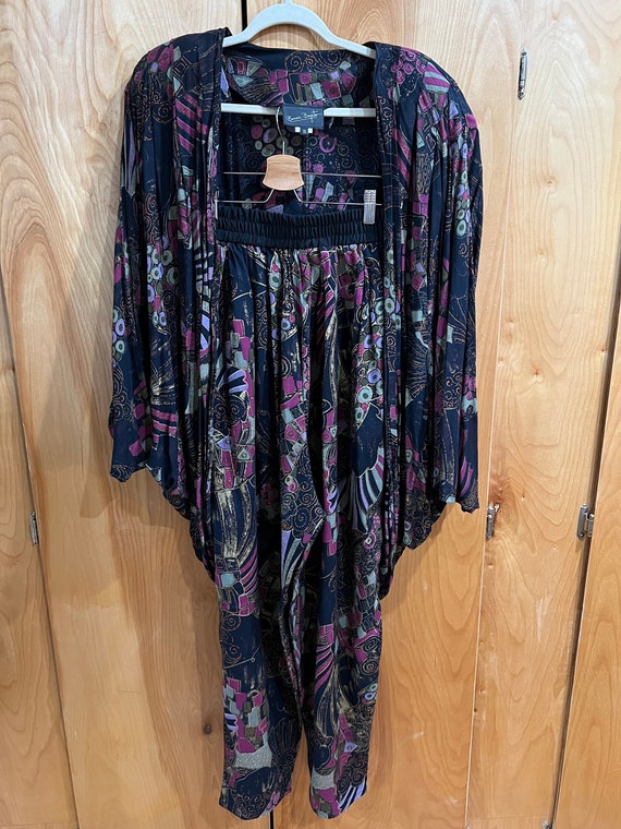 1970s Vintage Bonnie Boynton Abstract Harem Pant Suit… Gem
