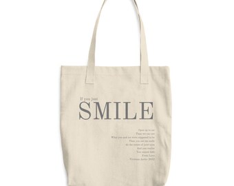 Smile Lyrics Cotton Tote Bag