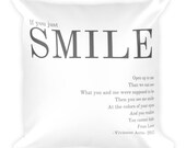 Smile Lyrics Square Pillow