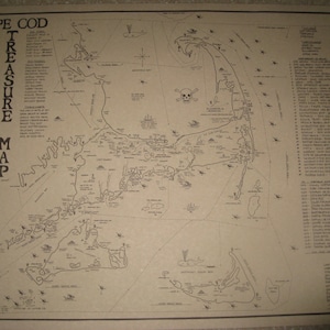 1 - Cape Cod Schatzkarte Geschichte und Folklore und Schiffswracks rund um Cape Cod und den Inseln, Schätze verloren und gefundene Schätze! Piraten