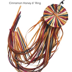 Cinnamon Honey! Ribbon Windsock, Wind Ribbons, Streamer, Double-Faced Satin Ribbon colors Old Gold, Raw Silk, Wine, Ginger, Green Envy