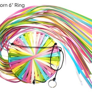 Unicorn! Ribbon Windsock, Wind Ribbons, Streamer, Double-faced Satin Ribbon,  HotPink, Orchid, NavajoTurquoise, NewChartreuse, Lemon, White