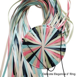 Delicate Elegance! Ribbon Windsock, Wind Ribbons, Streamer, Double-Faced Satin Ribbon in LimeJuice, GreenEnvy, Aqua, Chardonnay, CoralRose
