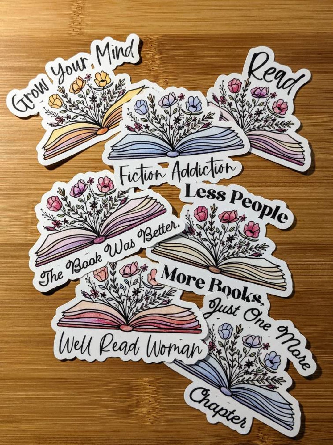 The Book Addict Sticker Pack - Etsy