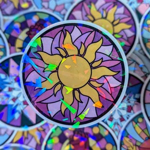 Sun Stained Glass Holographic Sticker