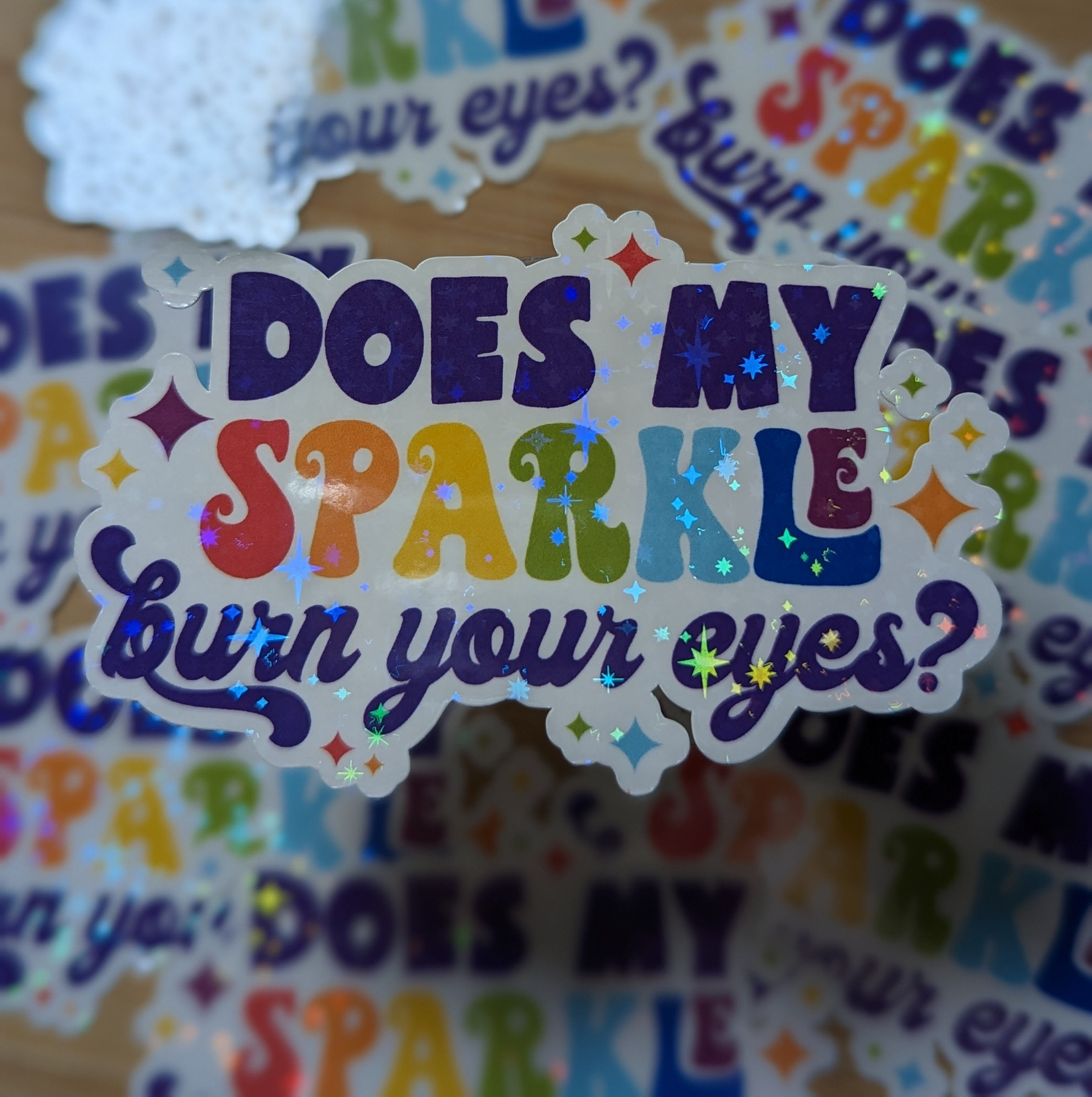 Sparkle Burn Holographic Sticker - Etsy