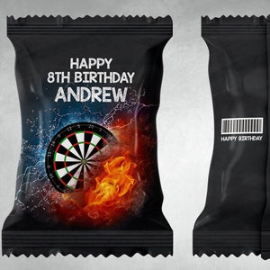 Darts Birthday Chips Bag Template: Custom Party Favor (Digital Download)