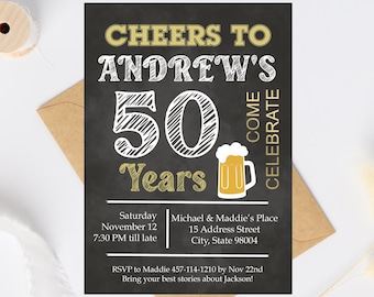 Invitación de cumpleaños con temática cervecera, invitación editable para brindis y fiestas artesanales (descarga digital)