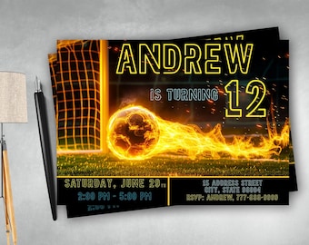 Soccer Birthday Invitation: Sports Party Invite (Digital Download)
