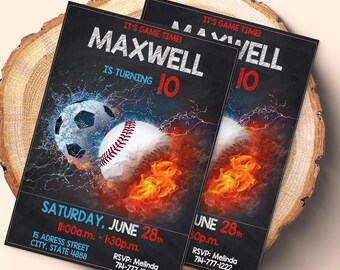 Sports Birthday Invitation: All-Star Theme (Digital File)